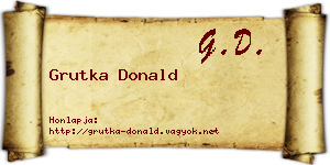 Grutka Donald névjegykártya